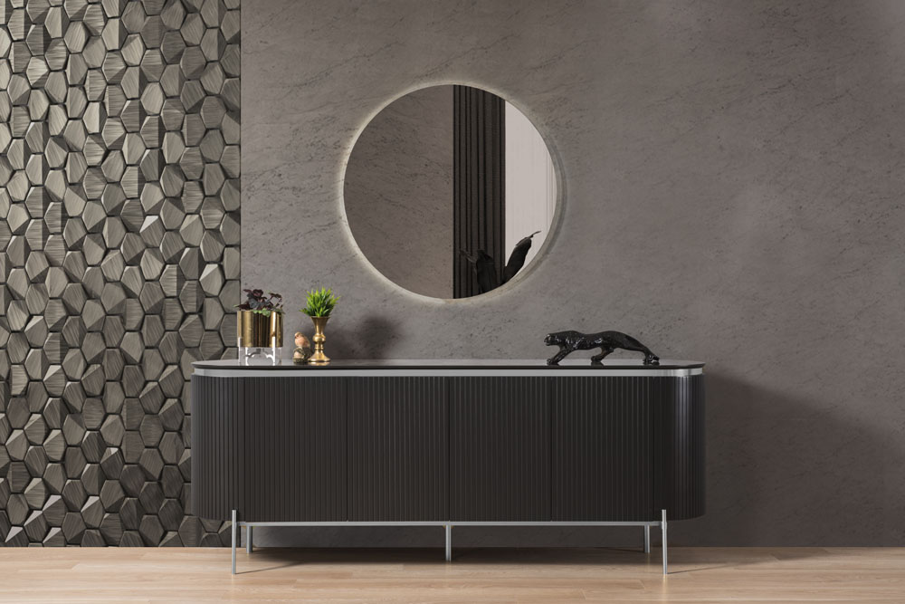 MultiColour Siyah Gümüş Yemek Odası Fuar Mobilya MultiColour Siyah Gümüş Yemek Odası Fuar Mobilya